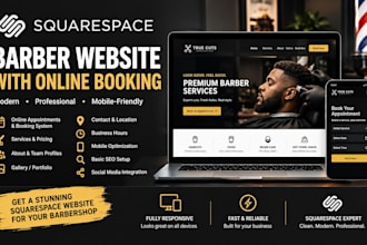 design squarespace hair salon barber booking website with online appointments
