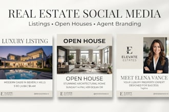 design social media posts for real estate agents, realtors and property busines