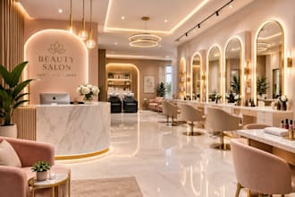 design 3d beauty salon, nail salon, spa and med spa interior with 3d rendering