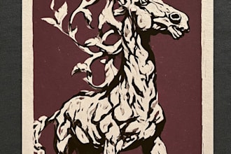create artistic linocut illustration