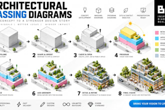 create big style architectural concept and massing diagrams