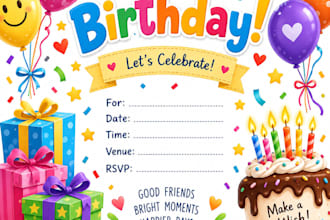 create a birthday party printable invitation kit