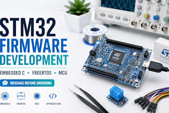develop stm32 embedded c firmware for arm microcontrollers