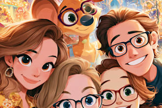 making a cartoon portrait in disney cartoon