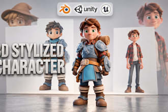 create cute 3d stylized character modeling