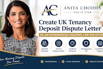 create uk tenancy deposit dispute letter as an experienced housing law solicitor