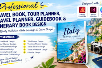 do travel book, tour planner, travel planner, guidebook, itinerary book design