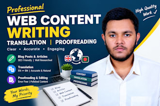 do writing and translation, website content