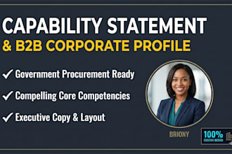 write your professional corporate capability statement for government contract