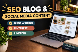 write SEO blog content and manage pinterest linkedin marketing