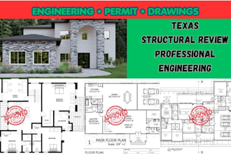 provide texas structural engineering stamp and permit plan mep engineer tx stamp