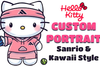 draw custom a hello kitty and sanrio characters for you