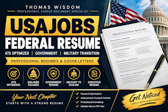 write ats optimized federal resume for usajobs, military to civilian transition