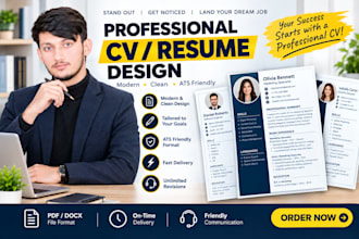 design a professional and modern CV or resume designs for you