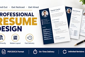 design a professional and modern CV or resume designs