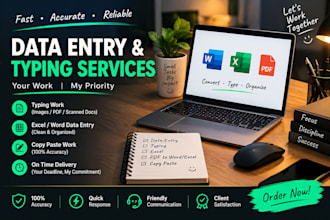 do accurate typing, data entry and copy paste work