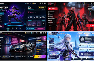 design the perfect game UI, gui, hud and assets for mobile and PC