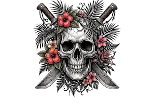 design a rugged vintage skull logo for your brand or apparel
