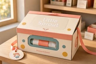 design creative box, pouch and label packaging design