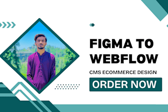 convert figma to webflow website with cms and ecommerce