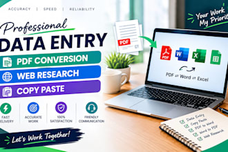 do data entry, copy paste and PDF conversion