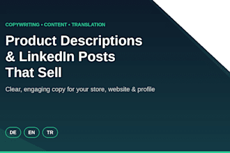 write engaging product descriptions and linkedin posts