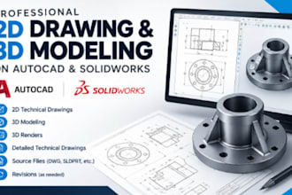 2d drawing and 3d modeling on autocad and solidworks