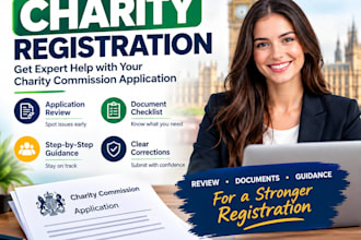 help with UK charity registration and charity comission application