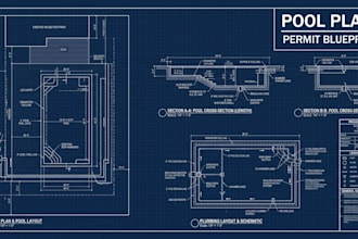 swimming pool plans and permit blueprints