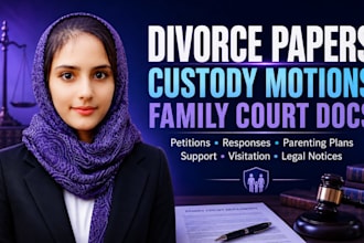 draft divorce, child custody, parenting plan and family law documents