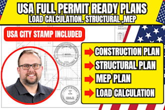 usa permit ready plan,structural civil engineer stamp california permit oh,tx,az