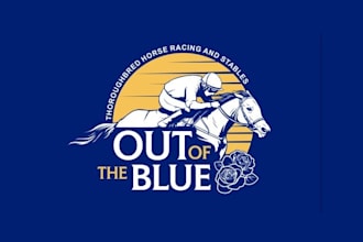 design custom blue stables racing brand logo