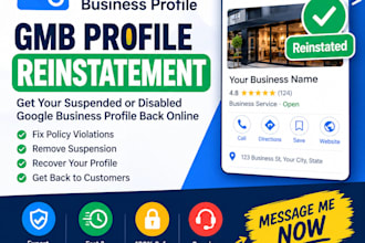 restore, fix gmb, reinstate google my business profile suspension, remove gbp
