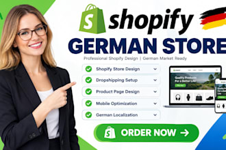 design or redesign german shopify store, dropshipping store and german website