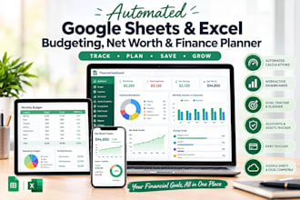 automate google excel net worth budgeting spreadsheet tracker finance planner