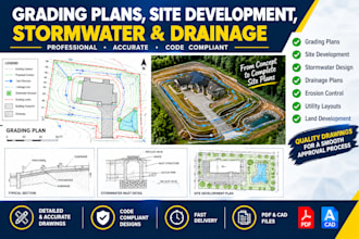 design grading plans, site development, stormwater and drainage
