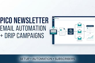 set up pico newsletter, email automation and drip campaigns