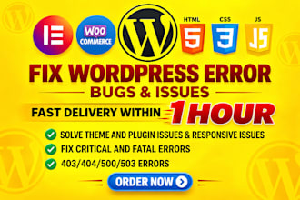 fix wordpress issues, fix wordpress errors, wordpress bug fix wordpress website