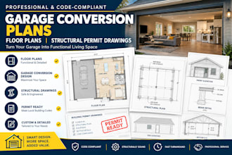 design garage conversion plans, floor plans, structural permit