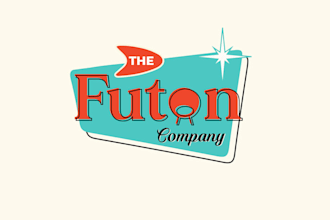 design mid century modern inspired furniture store logo
