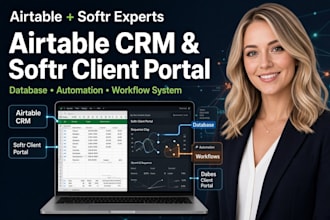 setup airtable crm, softr client portal, database automation and workflow system