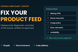 fix and optimize your google merchant center product feed