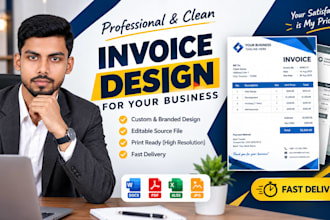 design a professional and branded invoice template for you