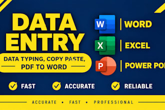 do professional data entry and ms word formatting