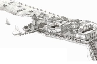 create a custom architectural illustration or urban sketch