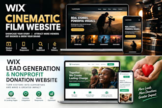design wix film website lead generation website nonprofit donation website