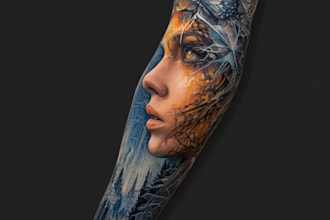 be design full tattoo sleeve in your style