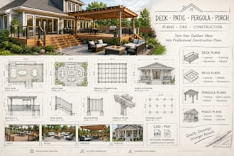 create deck, patio, pergola and porch plans for construction