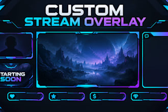 design a professional twitch and kick stream overlay package