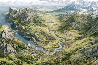 create illustrated city, road and location maps